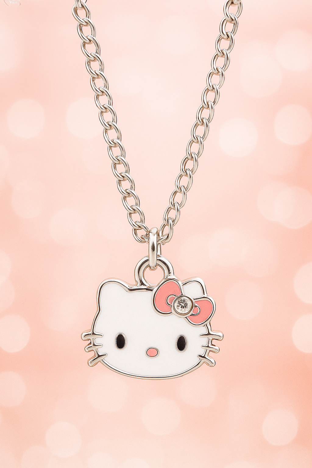 Hello Kitty's Face Alloy Necklace