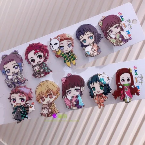 10-piece set of Kimetsu no Yaiba Acrylic Hair Clips