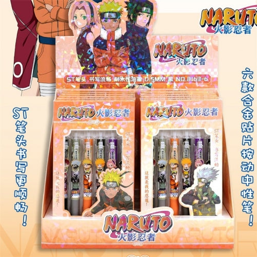 Naruto 6pcs Black Gel Pen Set