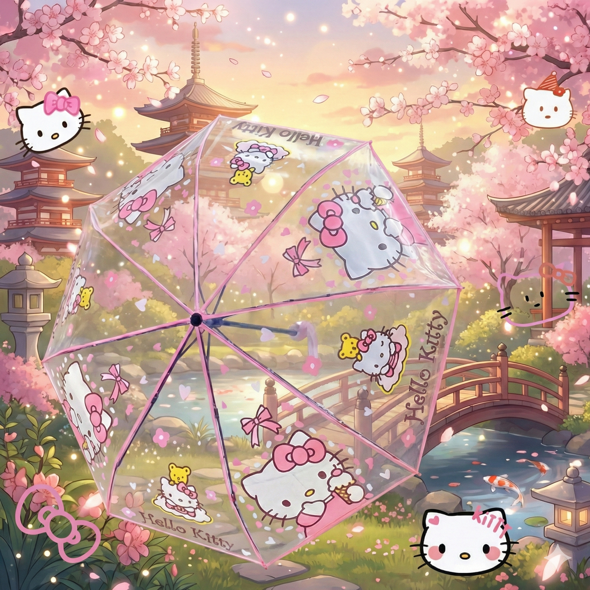 Hello Kitty transparent Umbrella