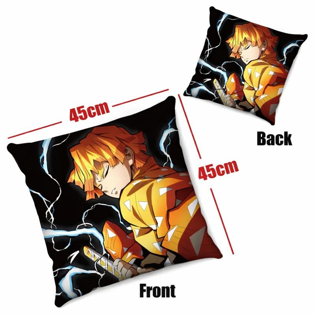 Demon Slayer Zenitsu's Square Anime Pillow